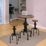 Foskey 2 Antique Black/Natural Tone Bar Stools