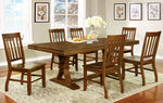 Foster Dark Oak Wood Dining Table with Leaf