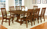 Foster Dark Oak Wood Dining Table with Leaf