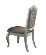 Francesca 2 Gold/Silver PU Leather/Wood Side Chairs