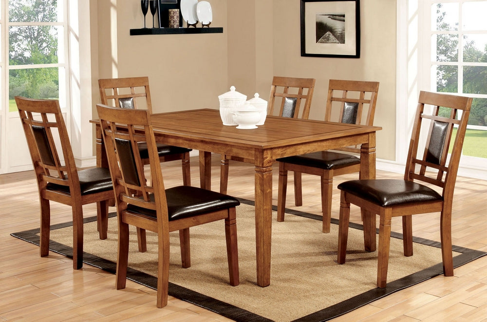 Freeman 7-Pc Light Oak Dining Table Set