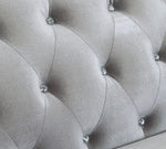 Frostine Silver Velvet Chair with Accent Pillow