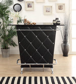 Fuero Black Leatherette/Metal Bar Table