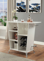 Fuero White Leatherette Bar Table