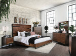 Fulton Dark Oak/Dark Walnut Wood Queen Bed