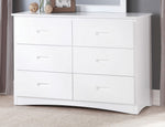 Galen White Wood 6-Drawer Dresser