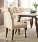 Gasha 2 Beige/Walnut Linen/Wood Side Chairs