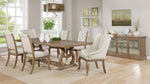 Glen Cove 2 Cream Fabric/Barley Brown Wood Side Chairs