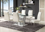 Glenview White Wood/Glass Dining Table