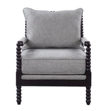 Goizane Grey Linen-Like Fabric Accent Chair