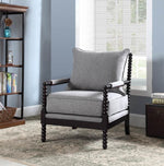 Goizane Grey Linen-Like Fabric Accent Chair