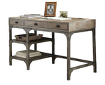 Gorden Weathered Oak Wood/Antique Silver Office Desk