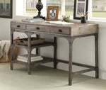 Gorden Weathered Oak Wood/Antique Silver Office Desk