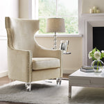 Gramercy Croc Patterned Gold Velvet Wing Chair