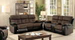 Hadley I Brown Fabric Manual Recliner Sofa