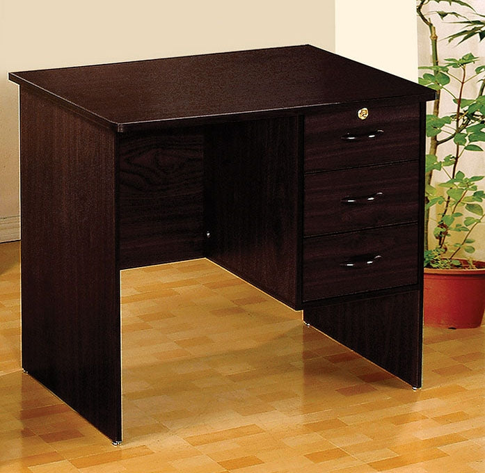 Hamm Espresso Wood Computer Desk with 3 Drawers