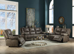 Harumi Gray Leather-Aire Power Recliner Loveseat