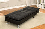 Hauser II Black Leatherette Futon Chaise