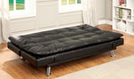 Hauser II Black Leatherette Futon Sofa