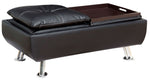 Hauser II Black Leatherette Ottoman