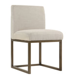 Haute Contemporary Beige Linen Side Chair