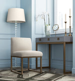 Haute Contemporary Beige Linen Side Chair