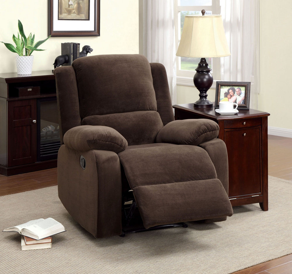 Haven Dark Brown Flannelette Manual Recliner