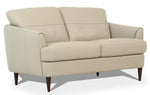 Helena Pearl Grey Leather Loveseat