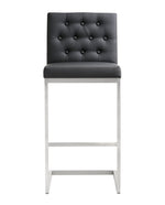 Helsinki 2 Black Vegan Leather/Steel Bar Stools