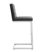 Helsinki 2 Black Vegan Leather/Steel Bar Stools