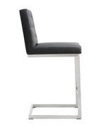 Helsinki 2 Black Vegan Leather/Steel Counter Stools