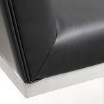 Helsinki 2 Black Vegan Leather/Steel Counter Stools