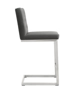 Helsinki 2 Grey Vegan Leather/Steel Counter Stools