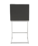 Helsinki 2 Grey Vegan Leather/Steel Counter Stools