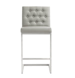 Helsinki 2 Light Grey Vegan Leather Counter Stools