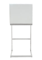 Helsinki 2 White Vegan Leather/Steel Bar Stools