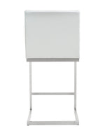 Helsinki 2 White Vegan Leather/Steel Counter Stools