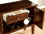 Hillsview Brown Cherry Server with Wine Rack