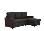 Hiltons Charcoal Linen Sectional Sofa with Sleeper & Storage