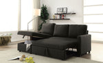 Hiltons Charcoal Linen Sectional Sofa with Sleeper & Storage