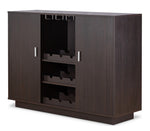 Houp Espresso Wood Server with Wine Bottle Rack