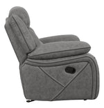 Higgins Grey Coated Microfiber Manual Glider Recliner