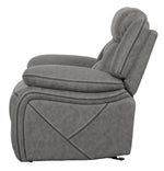 Higgins Grey Coated Microfiber Manual Glider Recliner