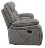 Higgins Grey Coated Microfiber Manual Recliner Loveseat