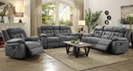 Higgins Grey Coated Microfiber Manual Recliner Loveseat