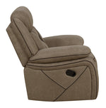 Higgins Tan Coated Microfiber Manual Glider Recliner