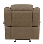 Higgins Tan Coated Microfiber Manual Glider Recliner