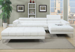 Ileana White Bonded Leather RAF Sectional Sofa