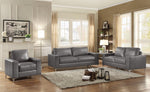 Iniko Gray Leather Gel Match 2-Seat Sofa