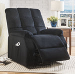 Ipomoea Black Velvet Power Recliner with Massage & Lift Assist